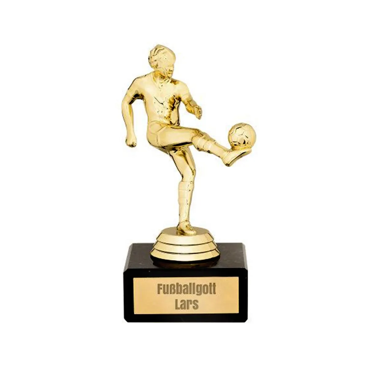 Statue de football avec gravure