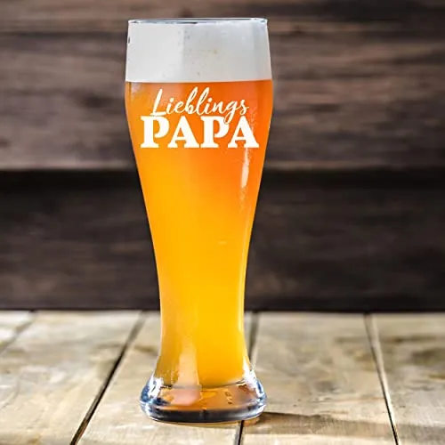 Verre à bière blanche - Papa chéri