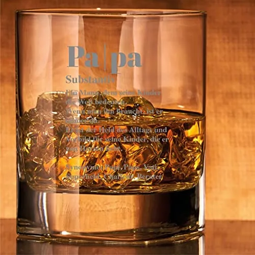 Verre à whisky avec slogan gravé Définition Papa