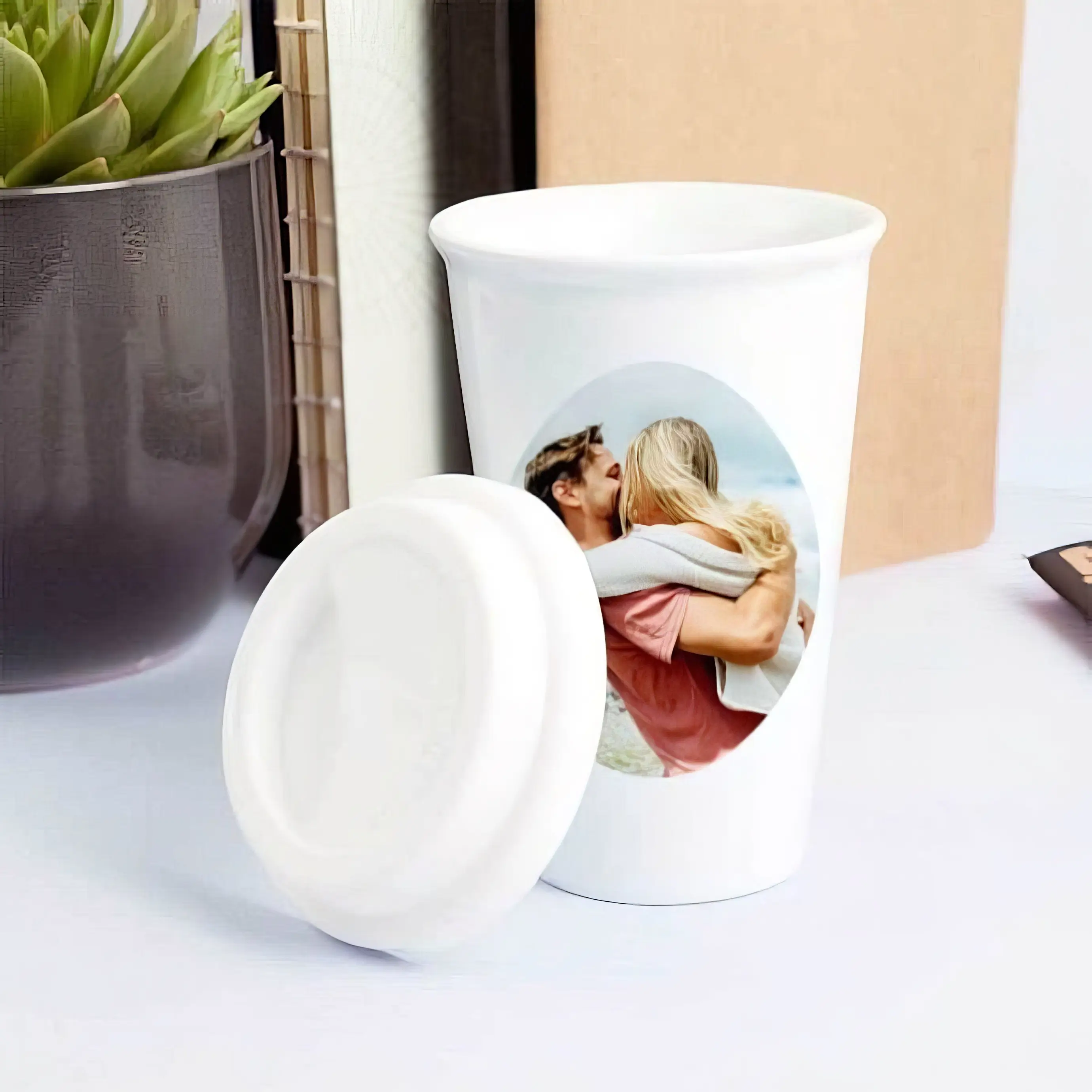 Tasse à café To Go en céramique avec photo