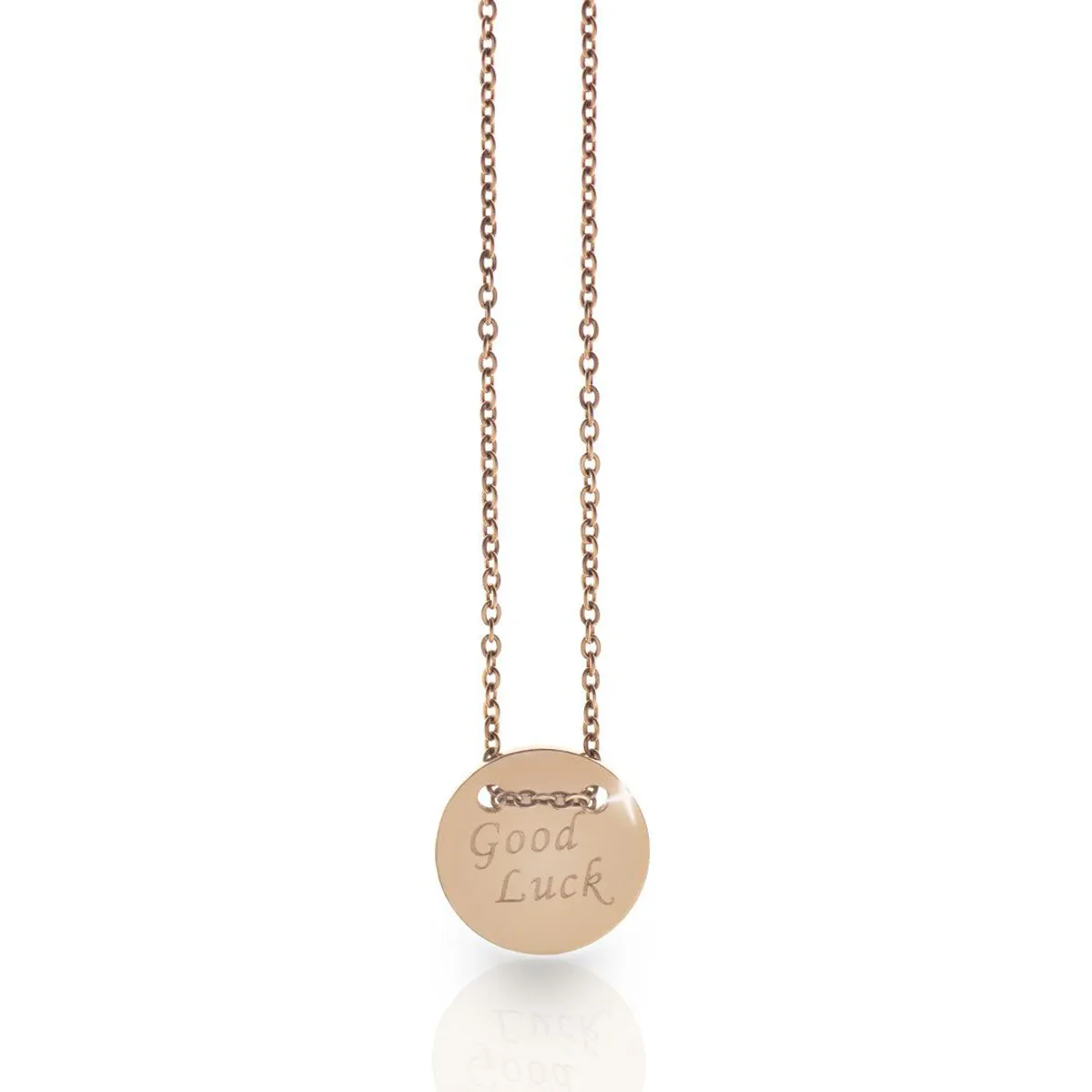 Collier rose Good Luck avec initiales