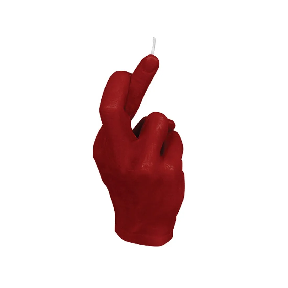 Bougie décorative Signe de la main - doigts croisés rouge