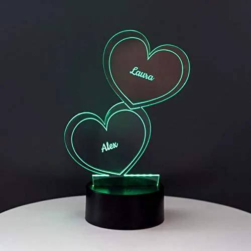 Lumière décorative LED personnalisable - Coeurs