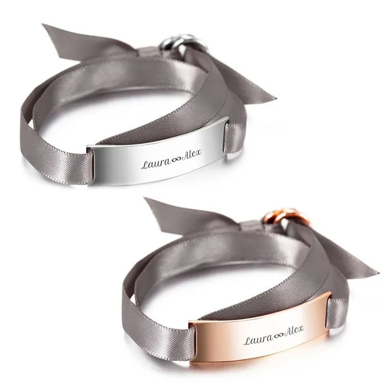 TWINKLE - Elégant bracelet en acier inoxydable avec gravure