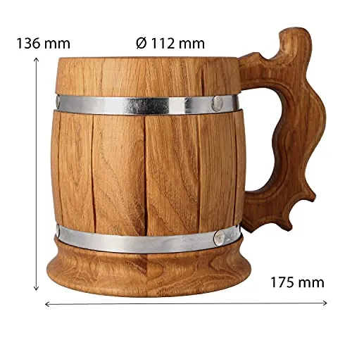 Holz Bierkrug - Gravur Mase