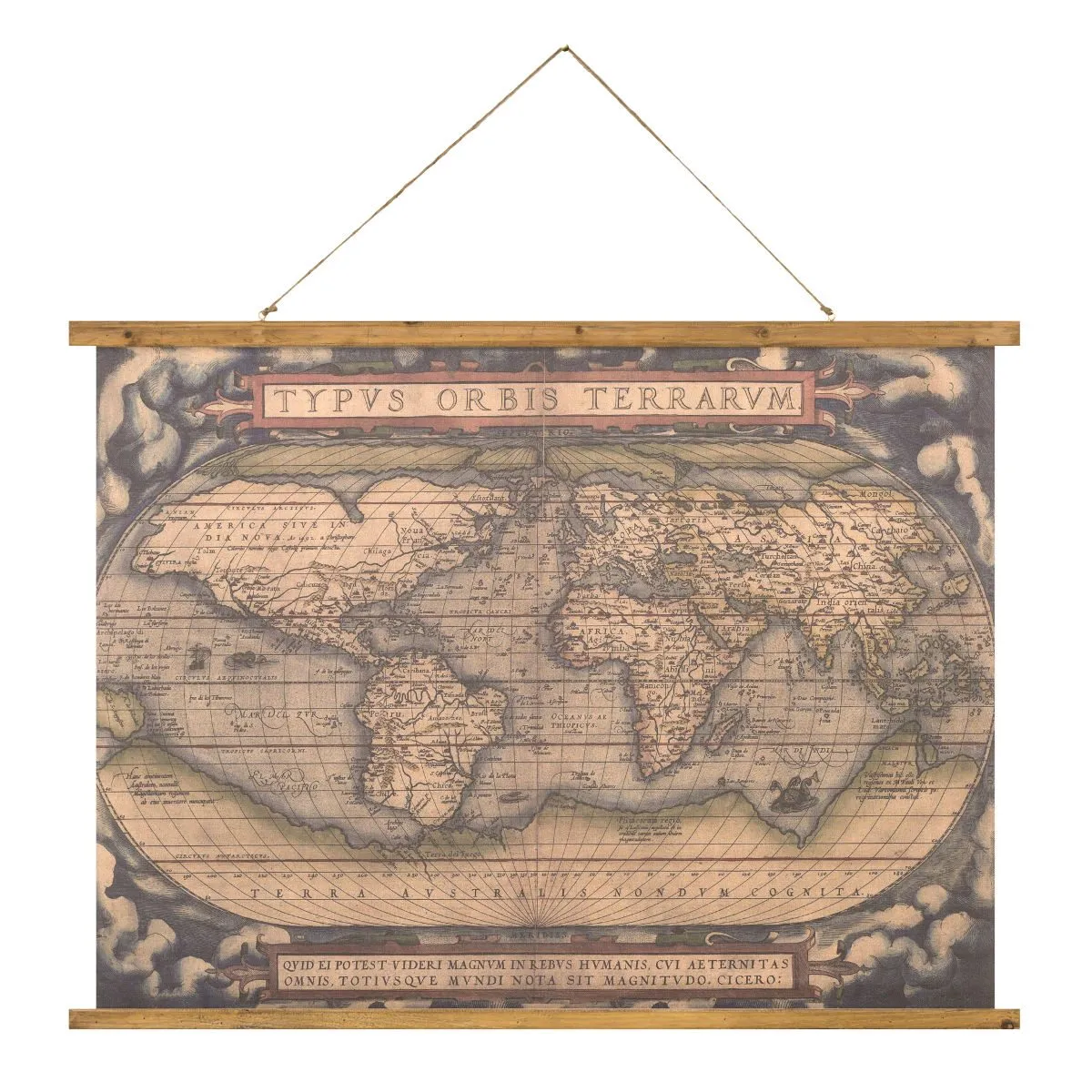Poster Vintage Carte du monde 1950