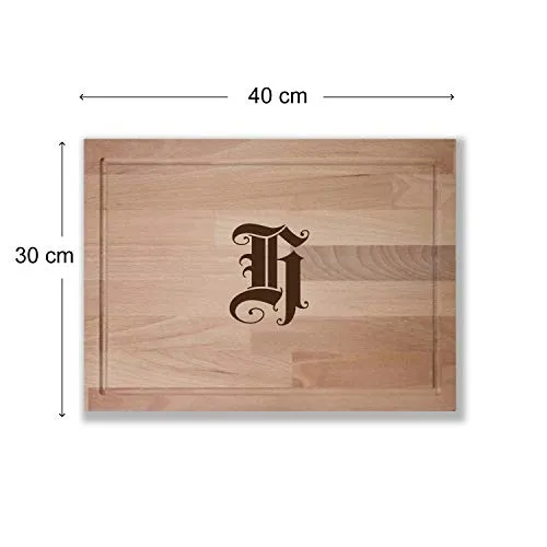 Planche à découper en bois gravée monogramme design| Planche à découper personnalisée avec la lettre de votre choix | Planche cadeau à personnaliser idée cadeau