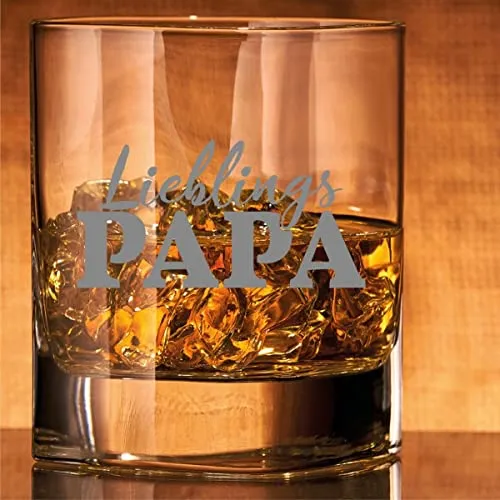 Verre à whisky avec slogan gravé Papa préféré