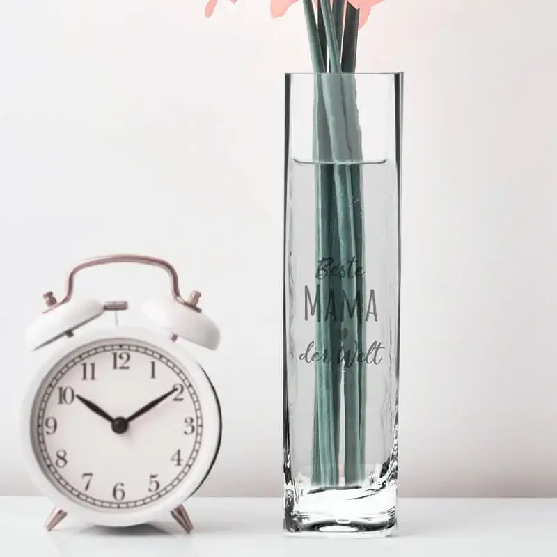 Vase en verre personnalisé avec gravure