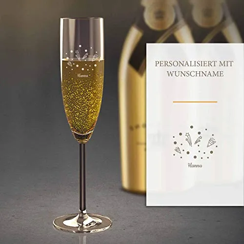 Flûte à champagne Nouvel An avec gravure