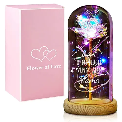 Rose transparente Dôme en verre Saint-Valentin Ange sans ailes on appelle maman