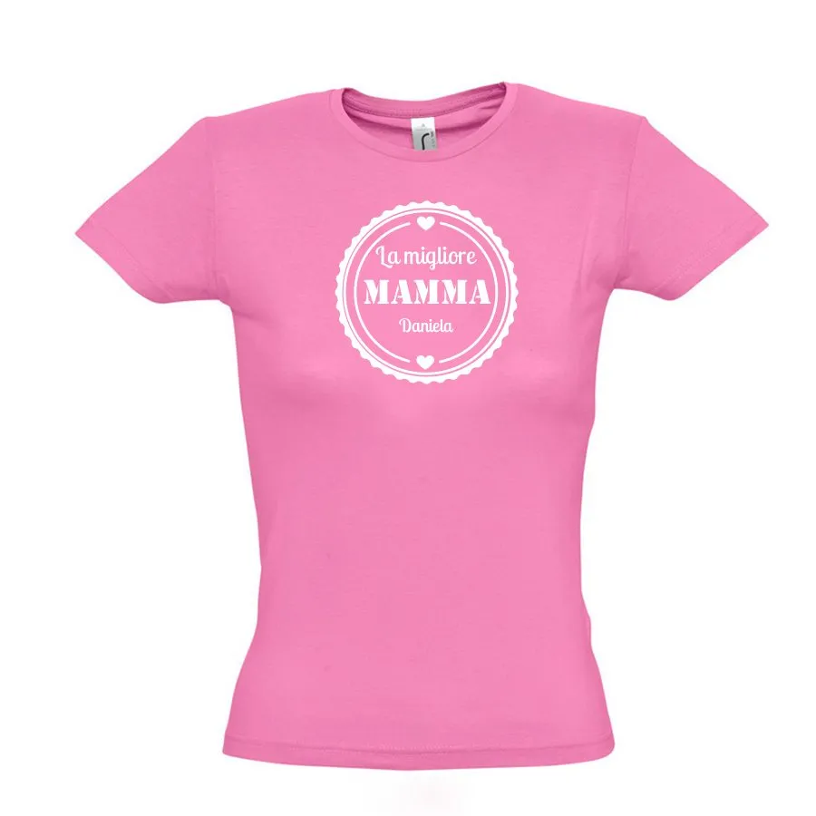 T-shirt femme meilleure maman rose-S