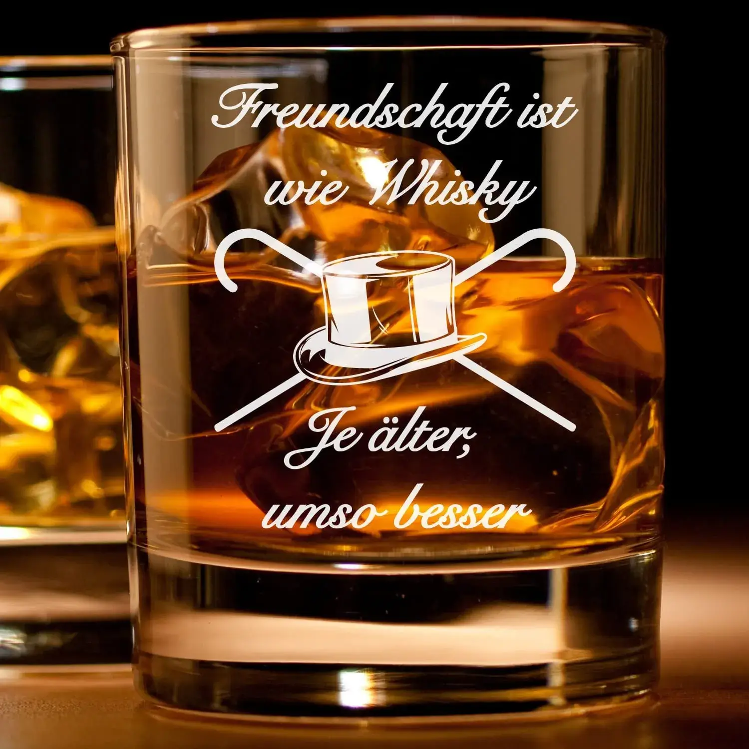 Verre à whisky avec gravure amitié