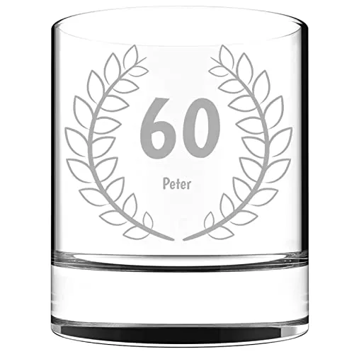 Verre à whisky gravé en l'honneur du 60e anniversaire