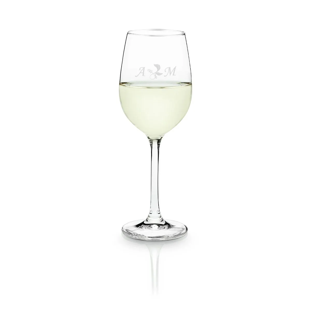 Verre à vin blanc personnalisable de Leonardo - rinceaux avec initiales
