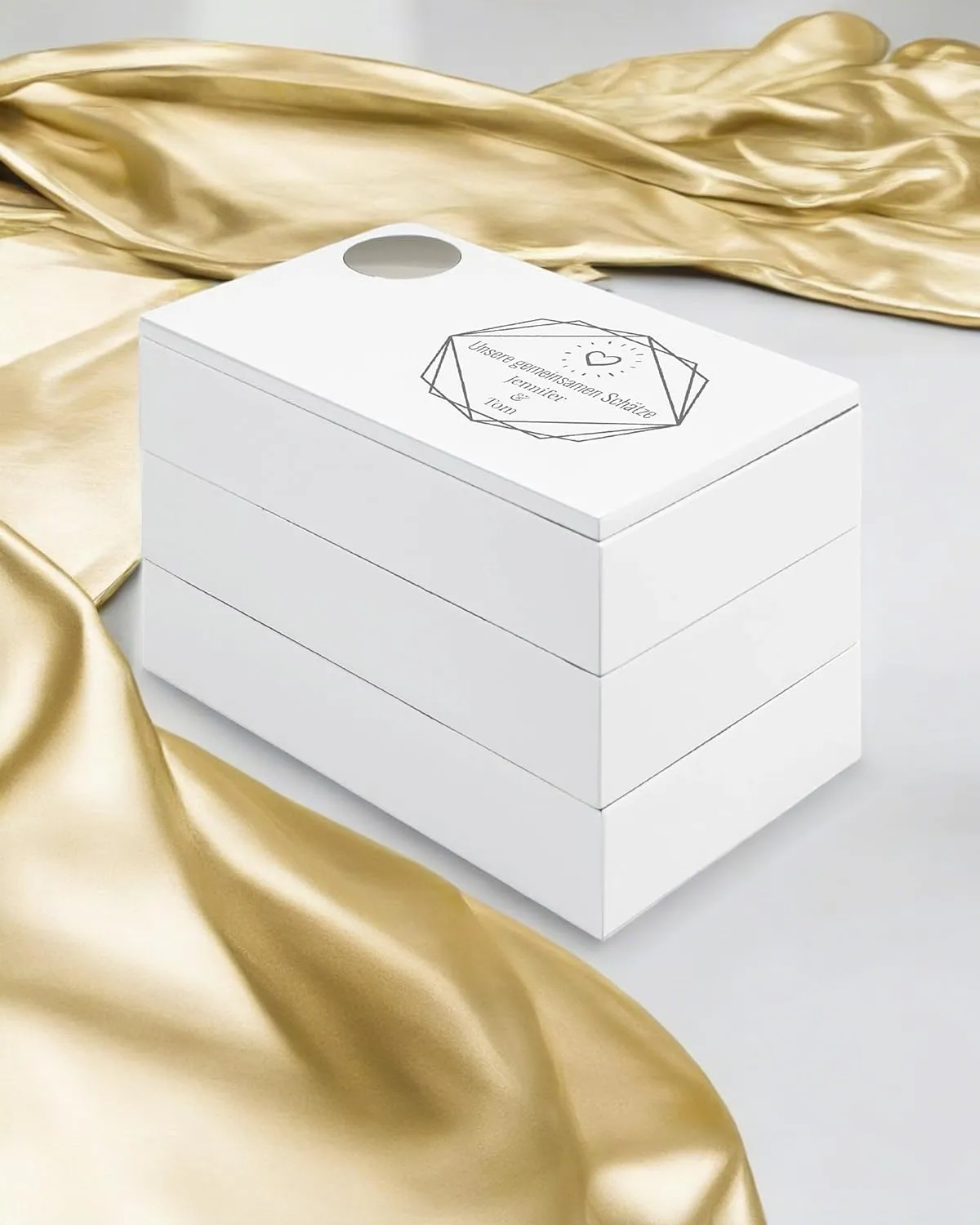 Boîte à bijoux personnalisée - Boîte à bijoux élégante avec gravure individuelle