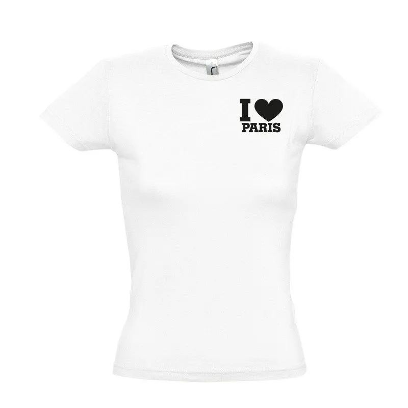 T-shirt femme I love blanc - M