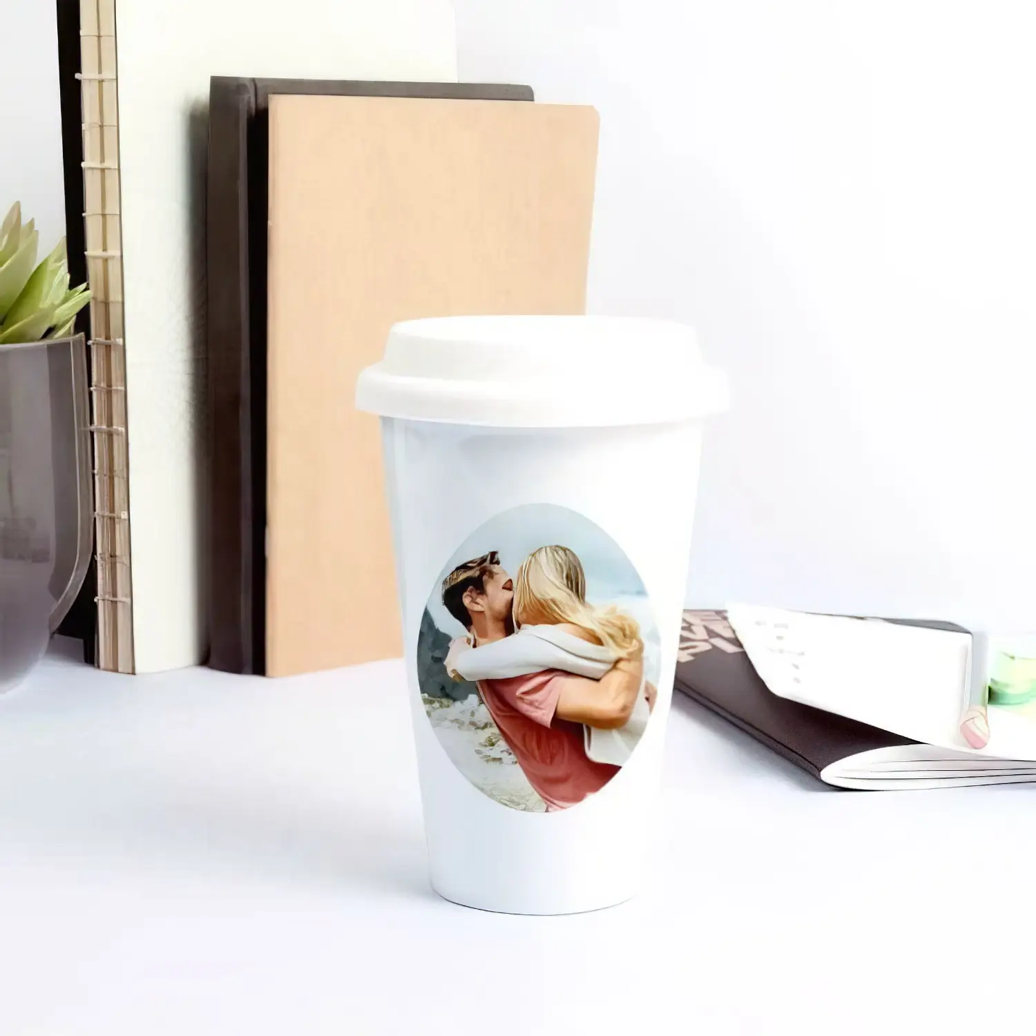 Tasse à café To Go en céramique avec photo